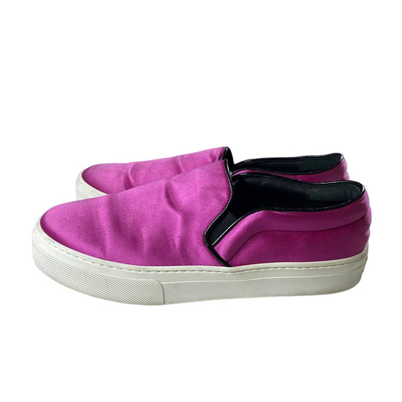 CELINE Fuchsia Pink Duchess Satin SLIP-ON Sneakers Size 39 - Picture 1 of 8